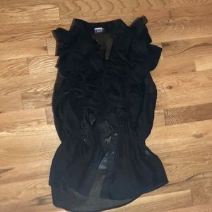 Black Ruffle Blouse